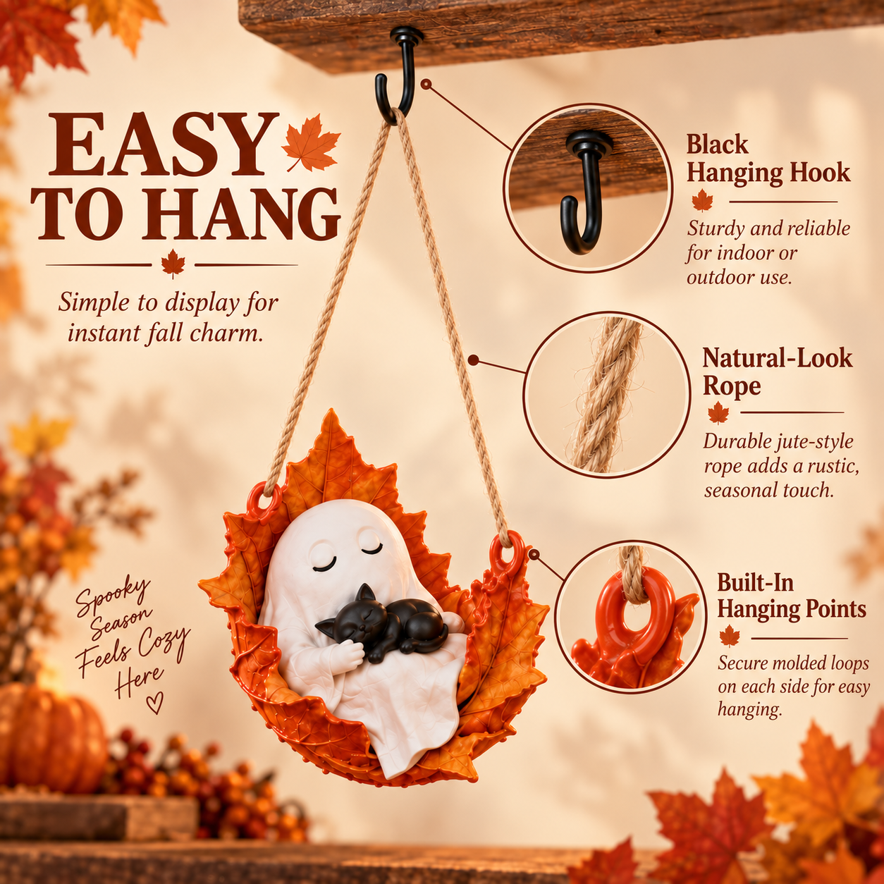 Ghost & Black Cat Hanging Fall Decoration👻