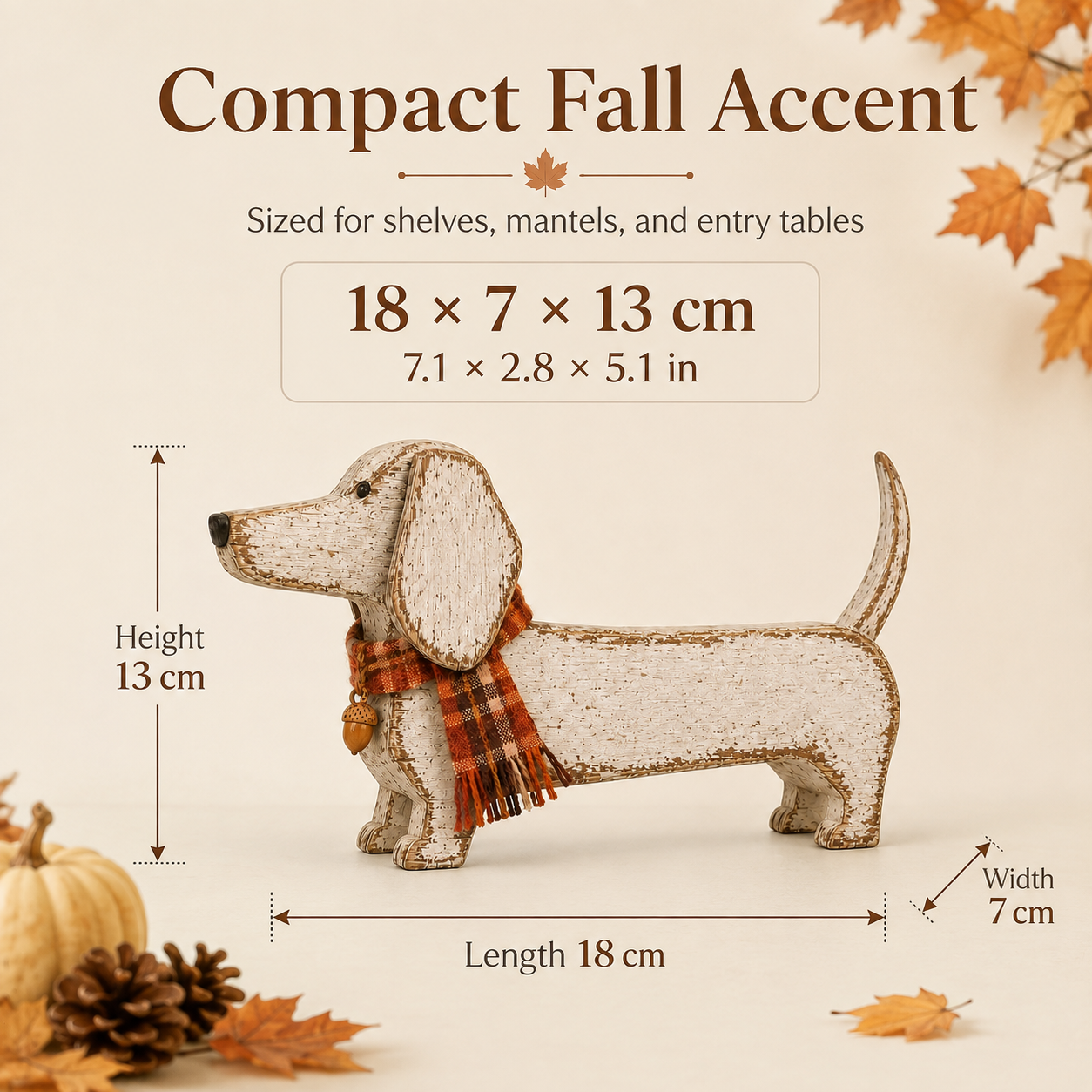 Autumn Dachshund Wooden Decor