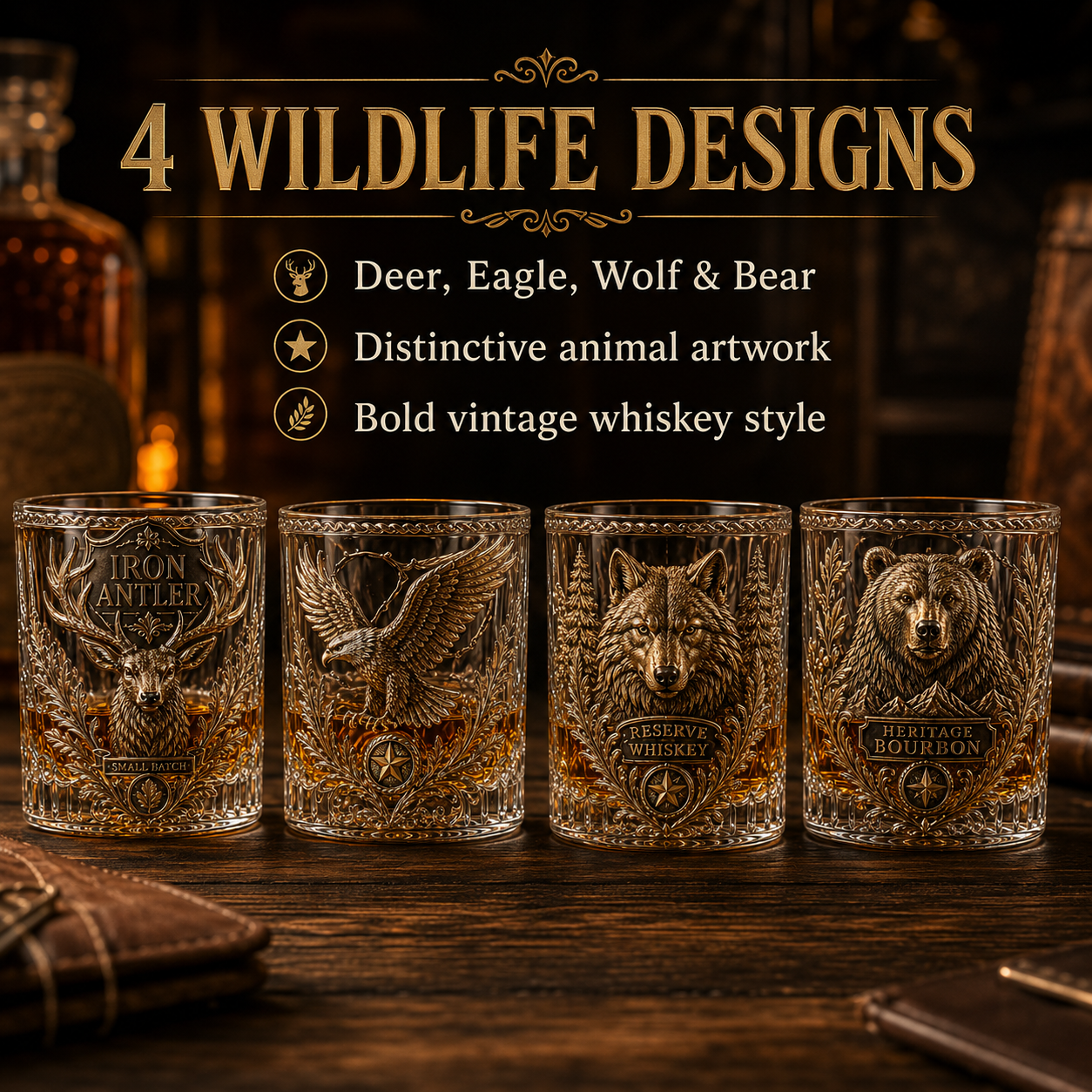 🥃 Embossed Whiskey Glass