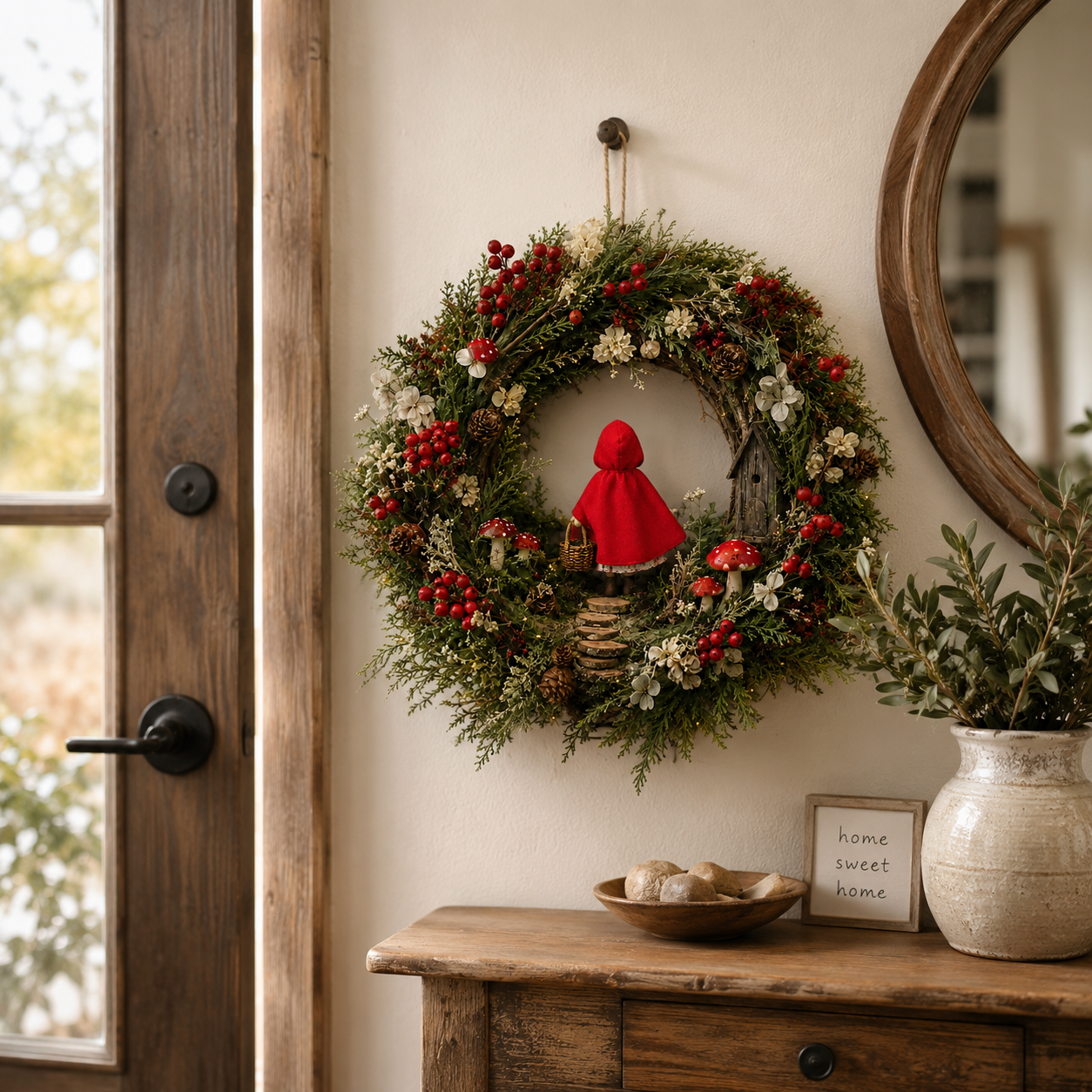 Little Red Riding Hood Enchanted Forest Light-Up Wreath