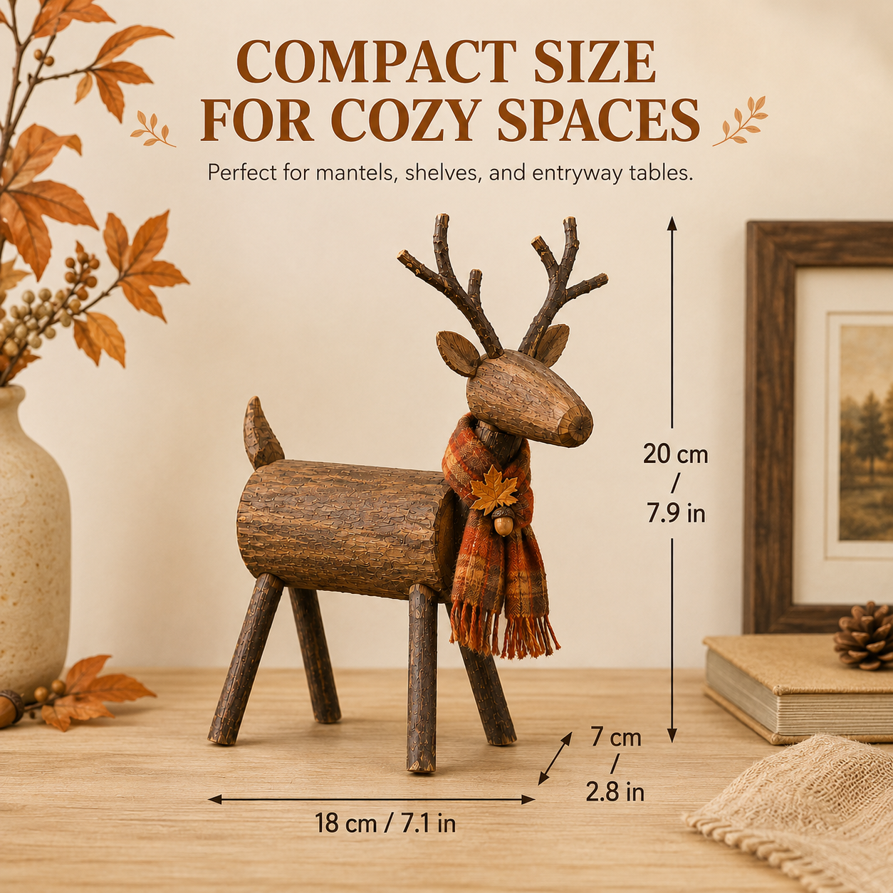 Rustic Wooden Deer Fall Decor