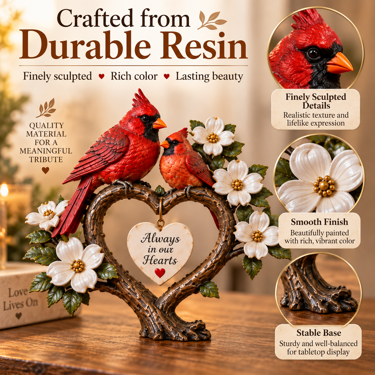 Red Cardinal Memorial Figurine