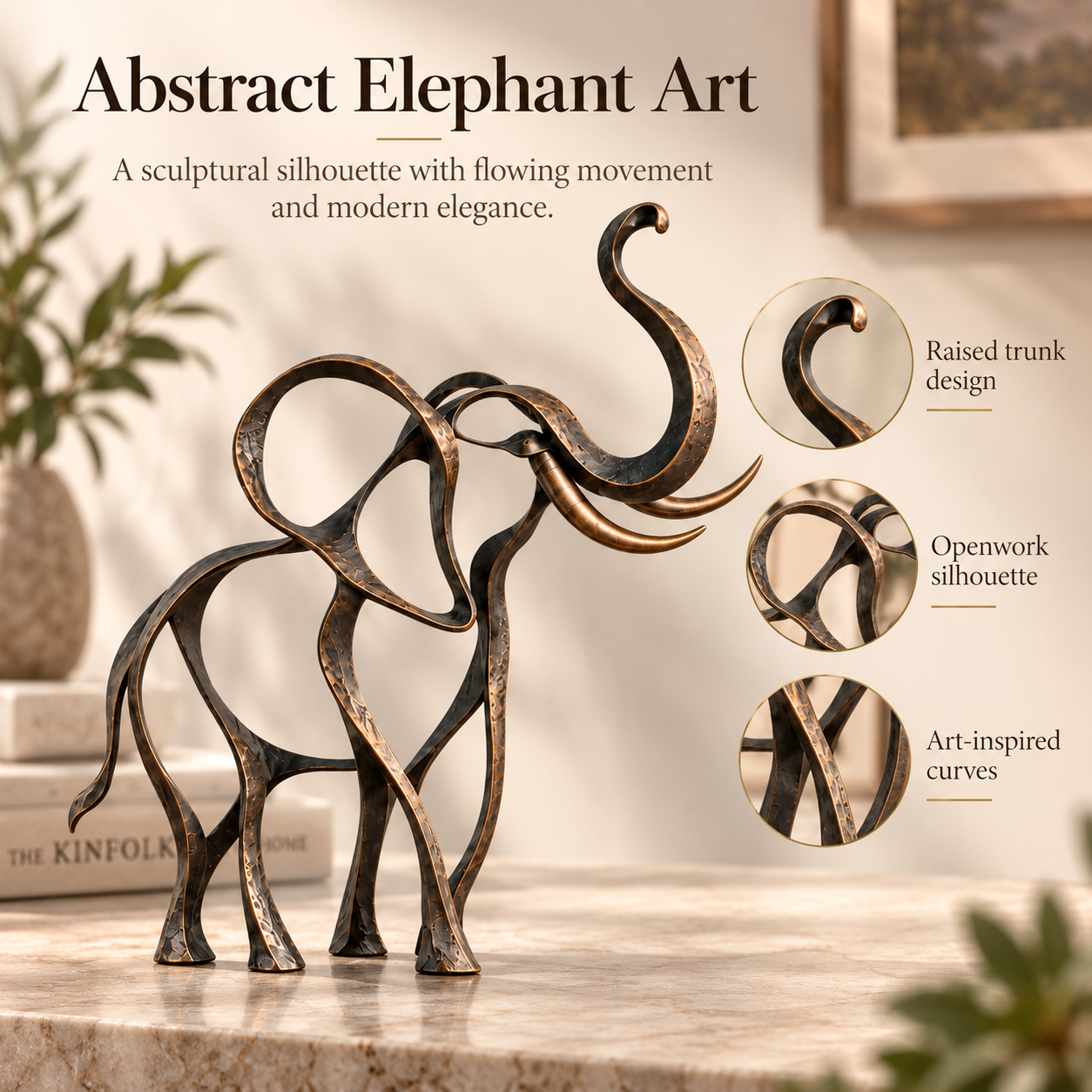 Abstract Iron Elephant Sculpture🐘