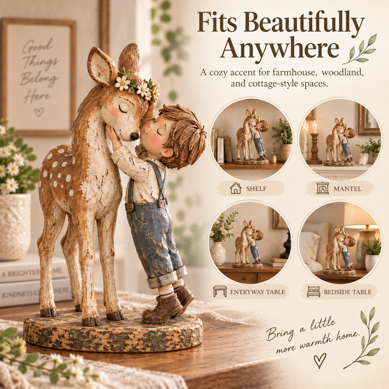 Boy & Fawn Friendship Figurine