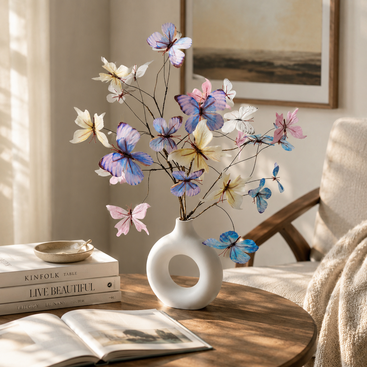 Colorful Butterfly Branch Decorative Arrangement – Handmade Home Décor