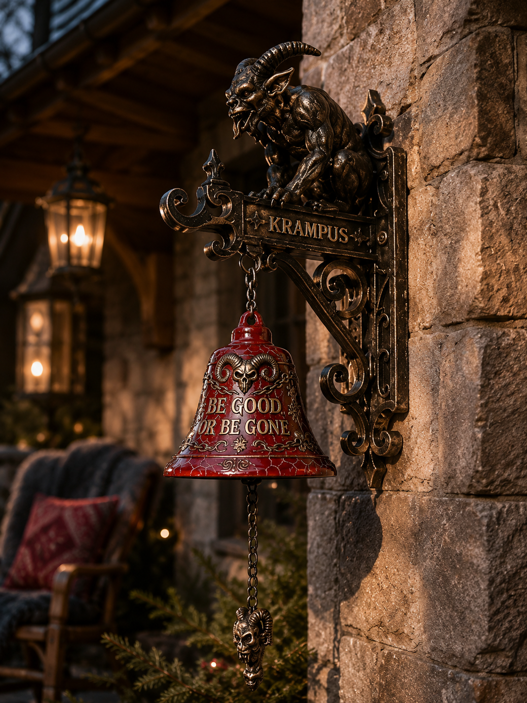 Gothic Krampus Wall Bell 🔔