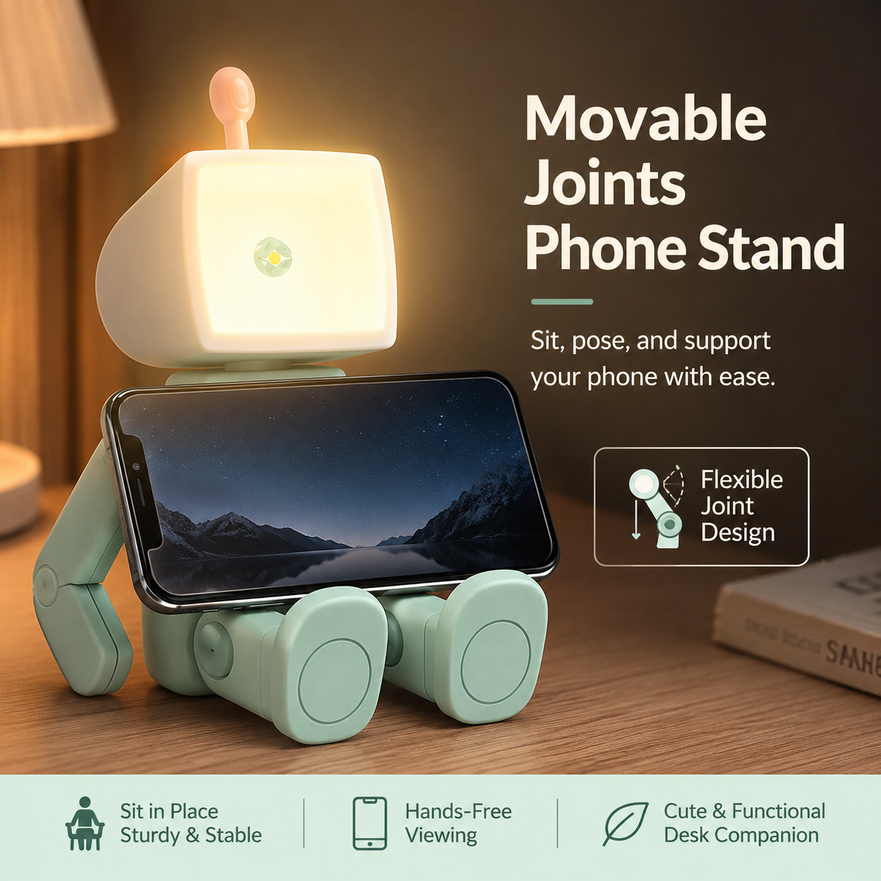 Cute Robot Night Light with Movable Joints 🤖✨