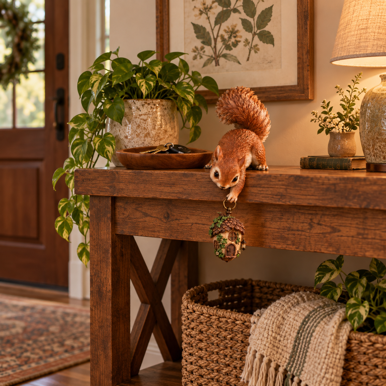 🐿️ Squirrel Hanging Acorn House Decor