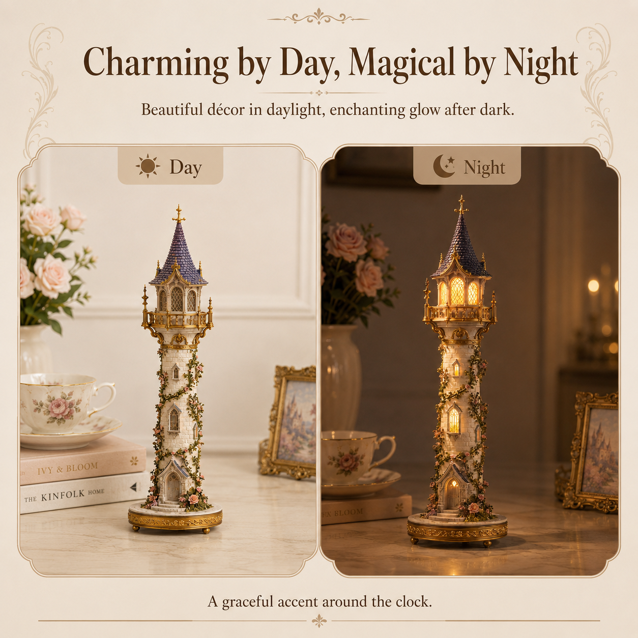 🏰 Enchanted Tower LED Accent Lamp – Romantic Resin Fairy-Tale Décor ✨