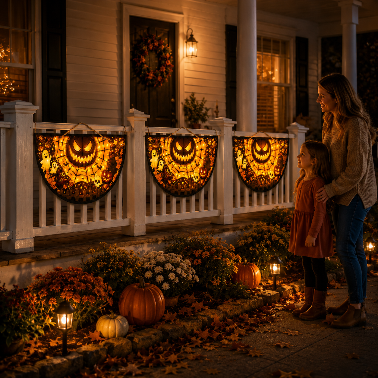 Spooky Half-Circle Halloween Flag for Instant Porch Vibes 🎃🕸️