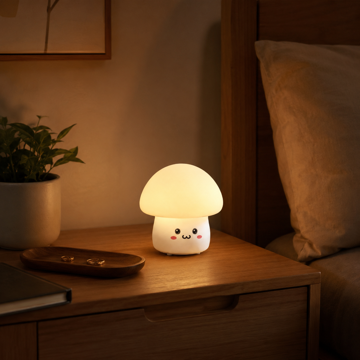 Tap-to-Light Cute Mushroom Night Light for a Cozy Bedtime Glow 🍄✨
