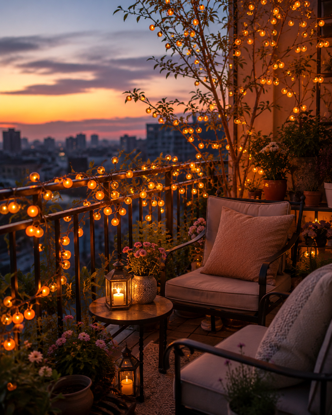 🍊 Solar Persimmon Lights