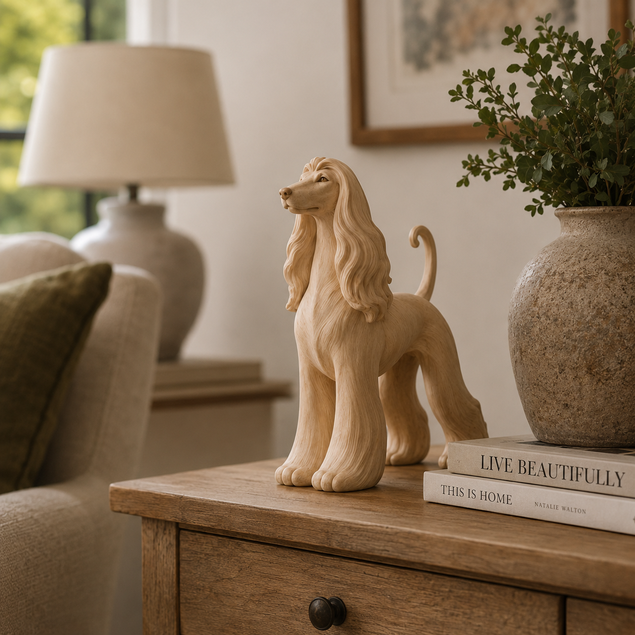Elegant Afghan Hound Sculpture