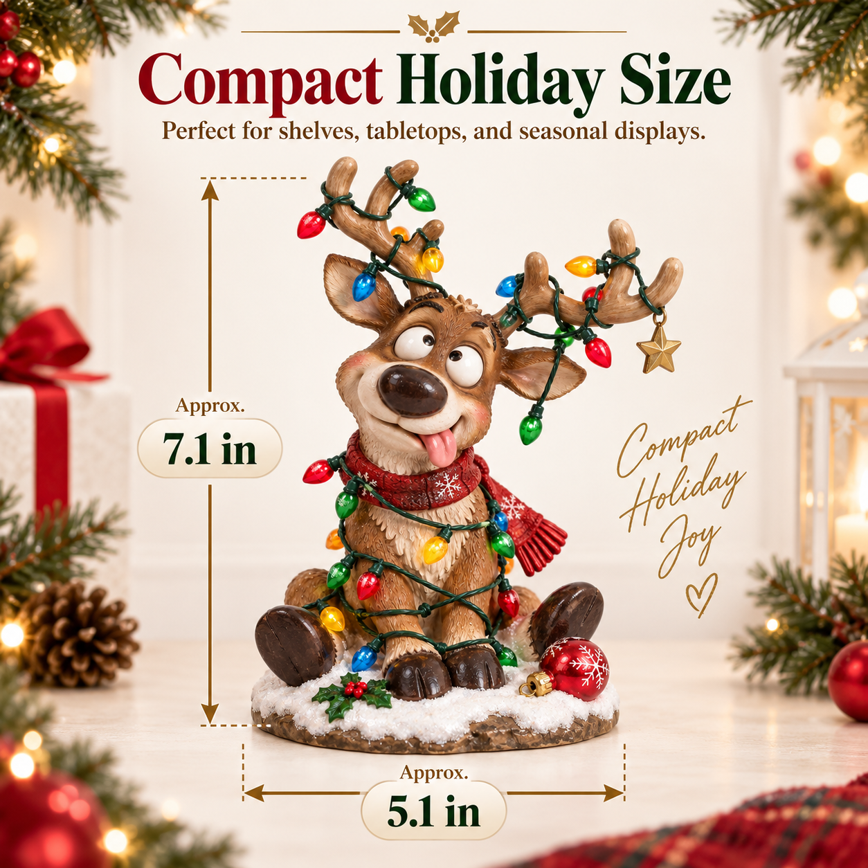 Funny Christmas Reindeer Figurine🎄