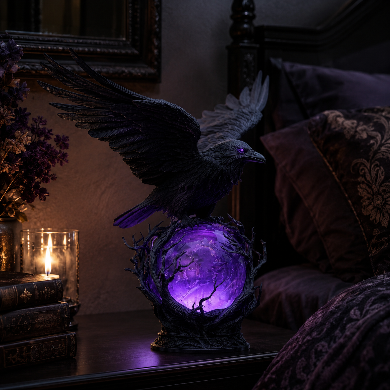 🖤 Gothic Crow Night Light