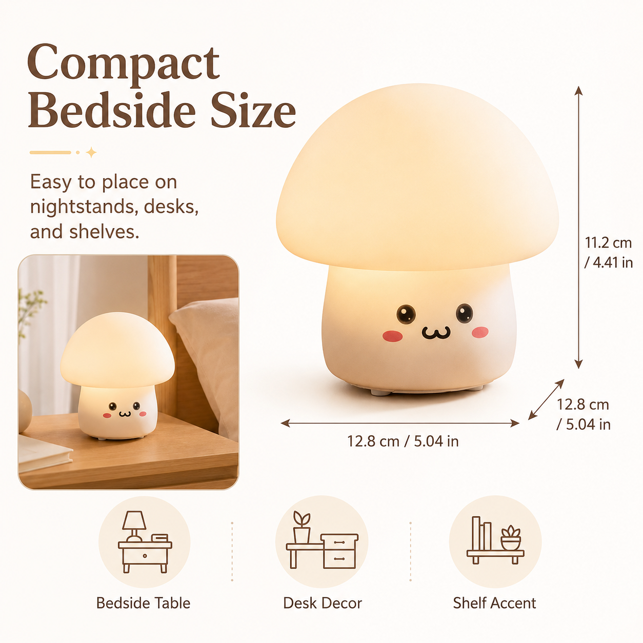 Tap-to-Light Cute Mushroom Night Light for a Cozy Bedtime Glow 🍄✨