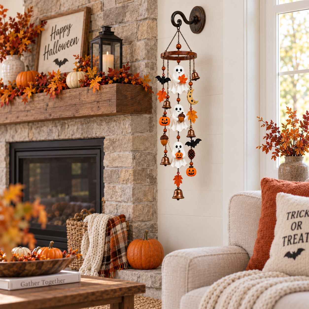 Lighted Halloween Ghost Hanging Chime🎃