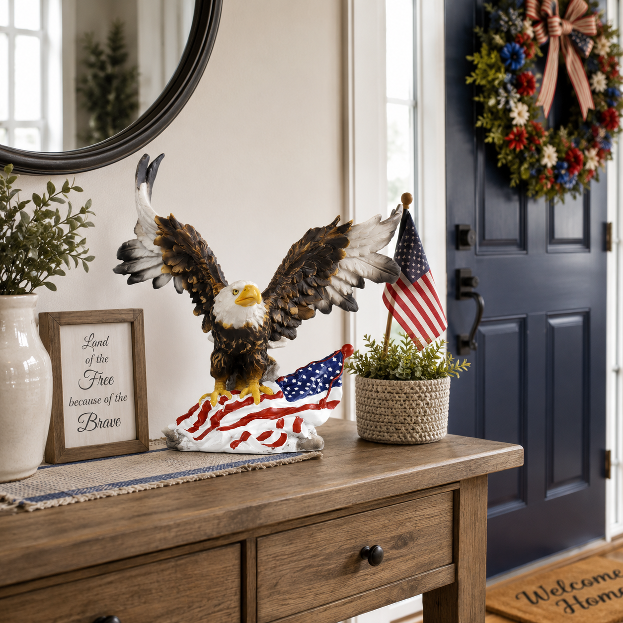 Patriotic Eagle Figurine – "Soaring Freedom"