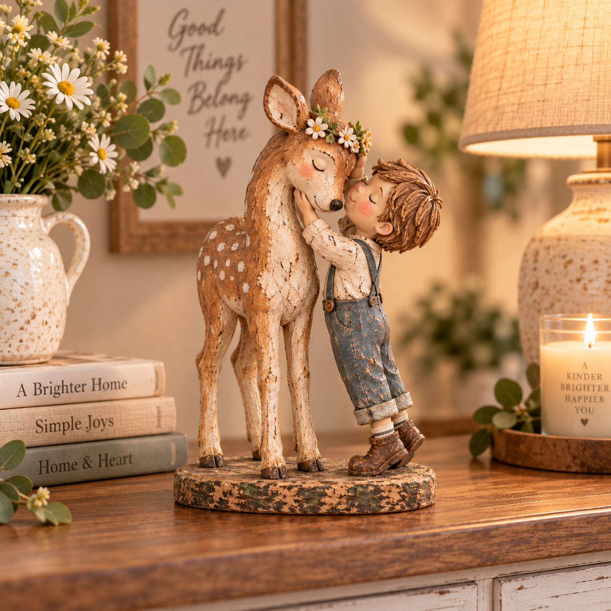 Boy & Fawn Friendship Figurine