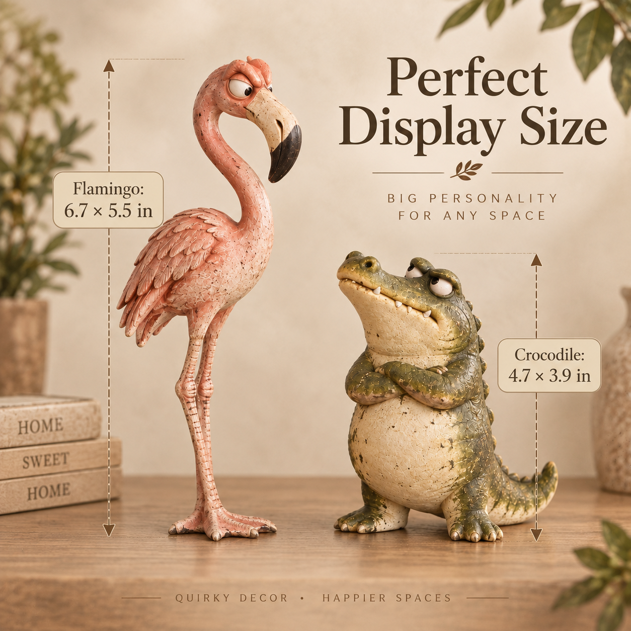 🦩Funny Flamingo & Crocodile Resin Figurines