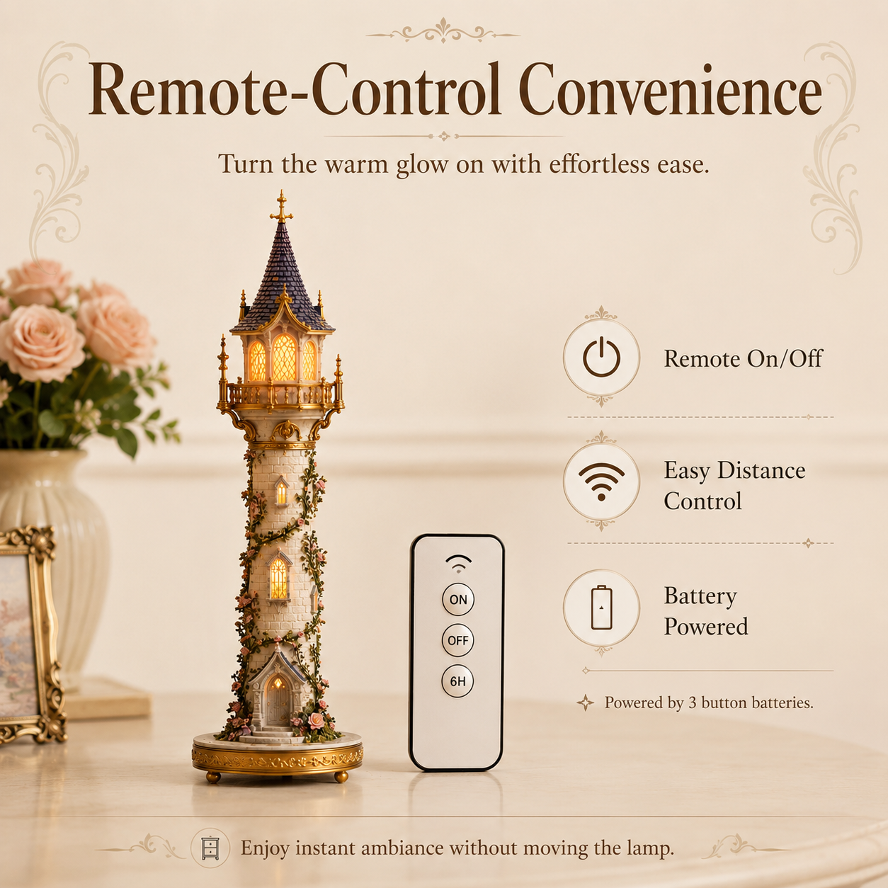 🏰 Enchanted Tower LED Accent Lamp – Romantic Resin Fairy-Tale Décor ✨