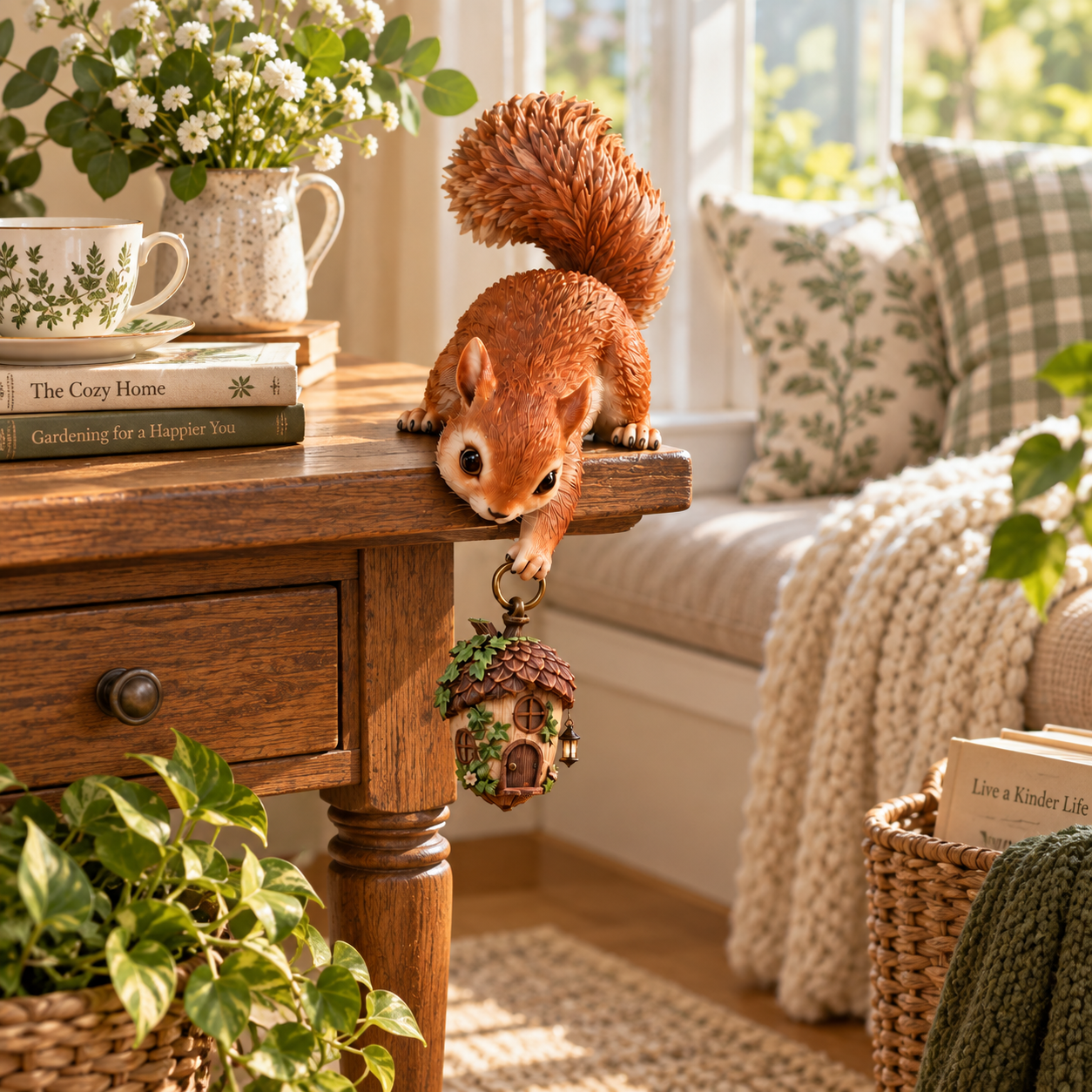 🐿️ Squirrel Hanging Acorn House Decor