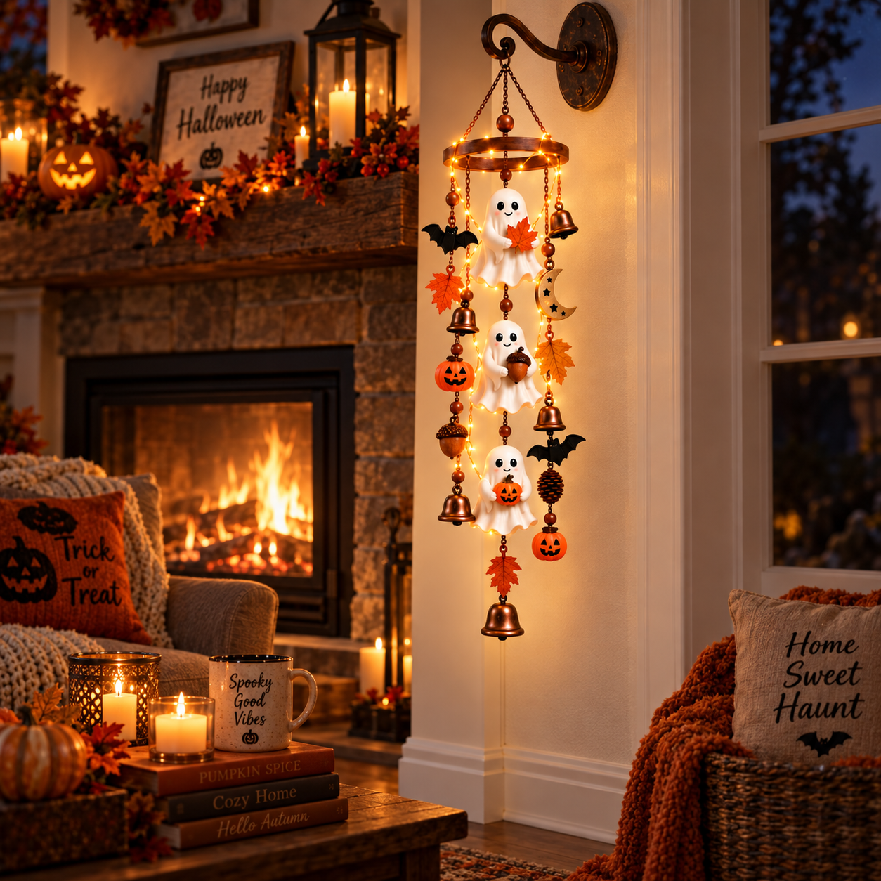 Lighted Halloween Ghost Hanging Chime🎃