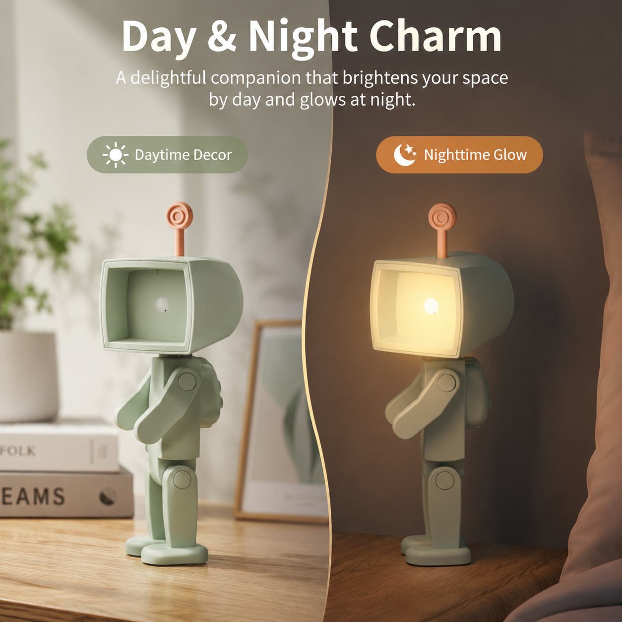 Cute Robot Night Light with Movable Joints 🤖✨
