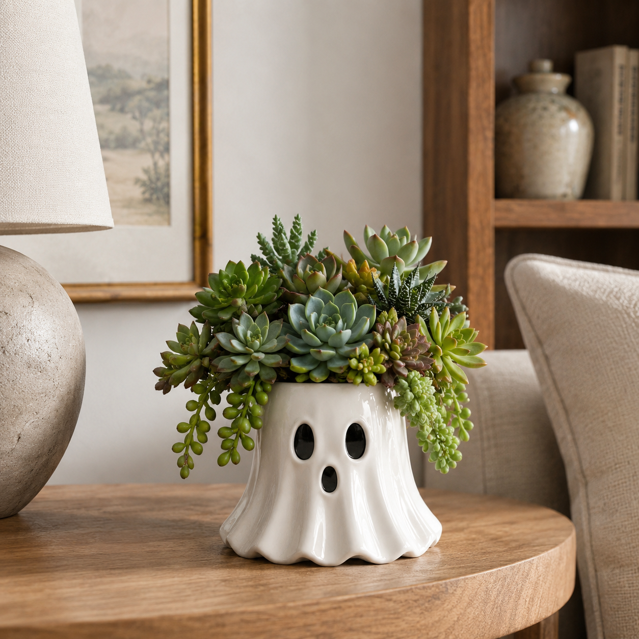 Ghost-Shaped Resin Flower Vase
