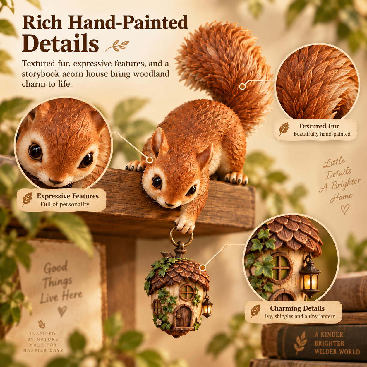 🐿️ Squirrel Hanging Acorn House Decor