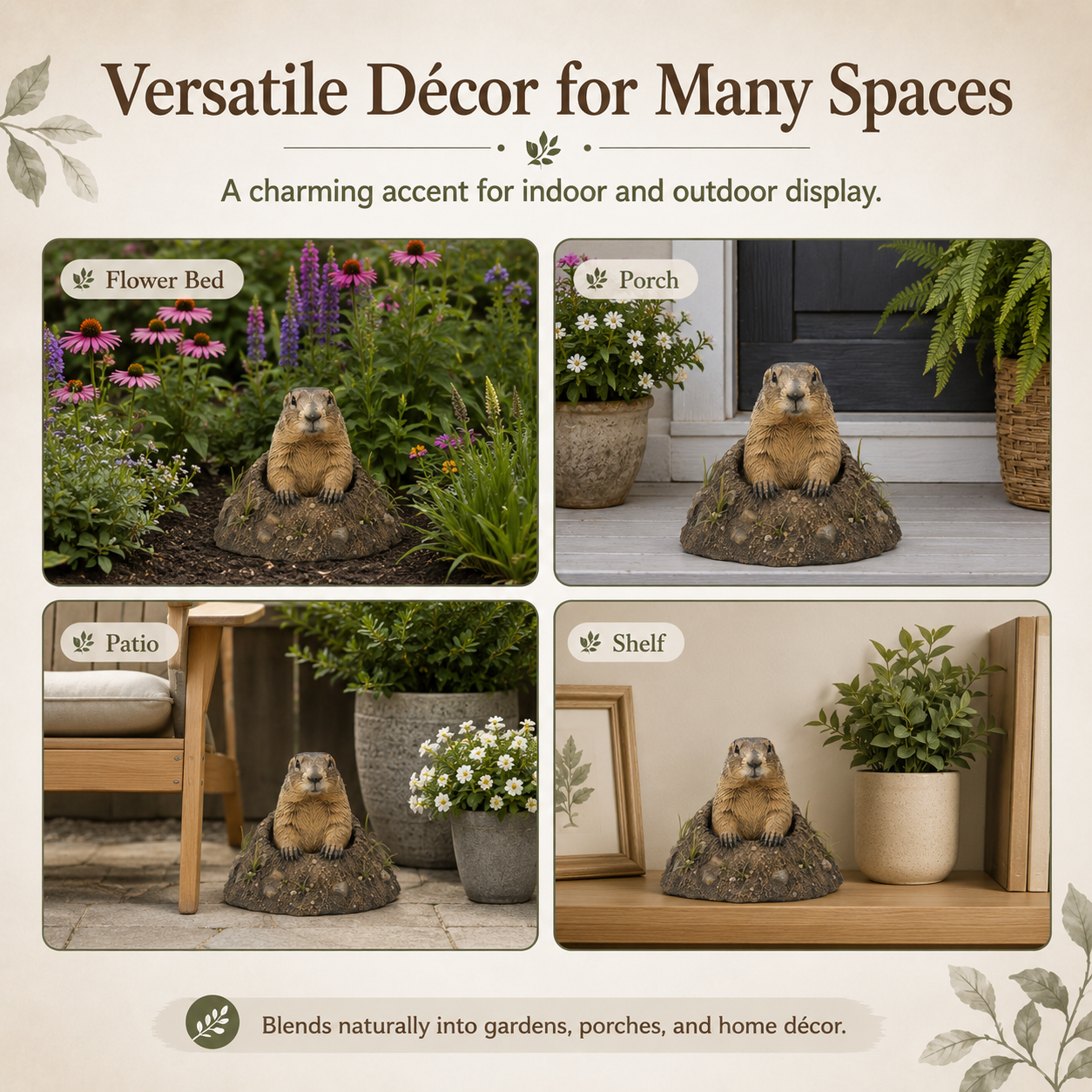 Groundhog Garden Statue