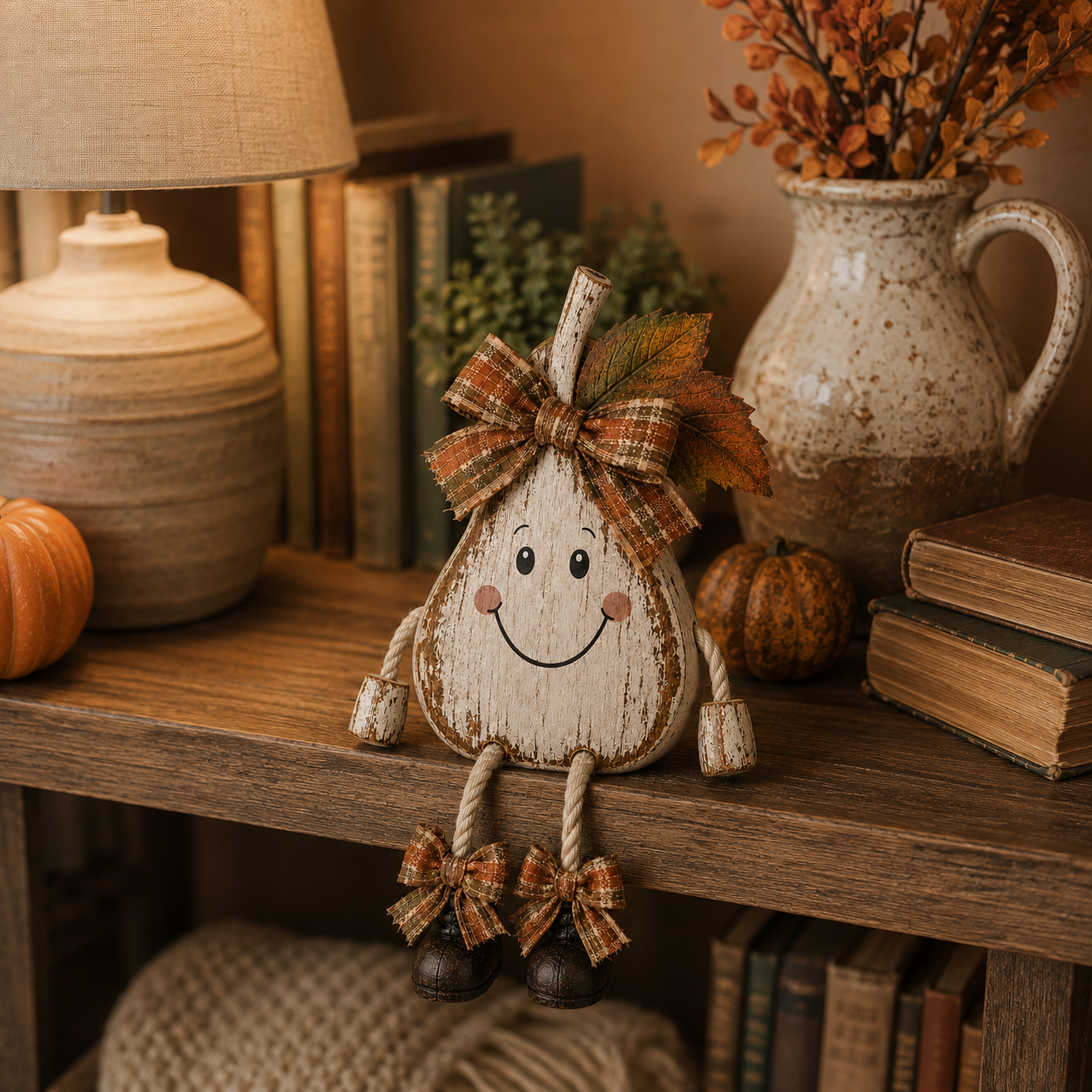 Rustic Fall Pear Shelf Sitter