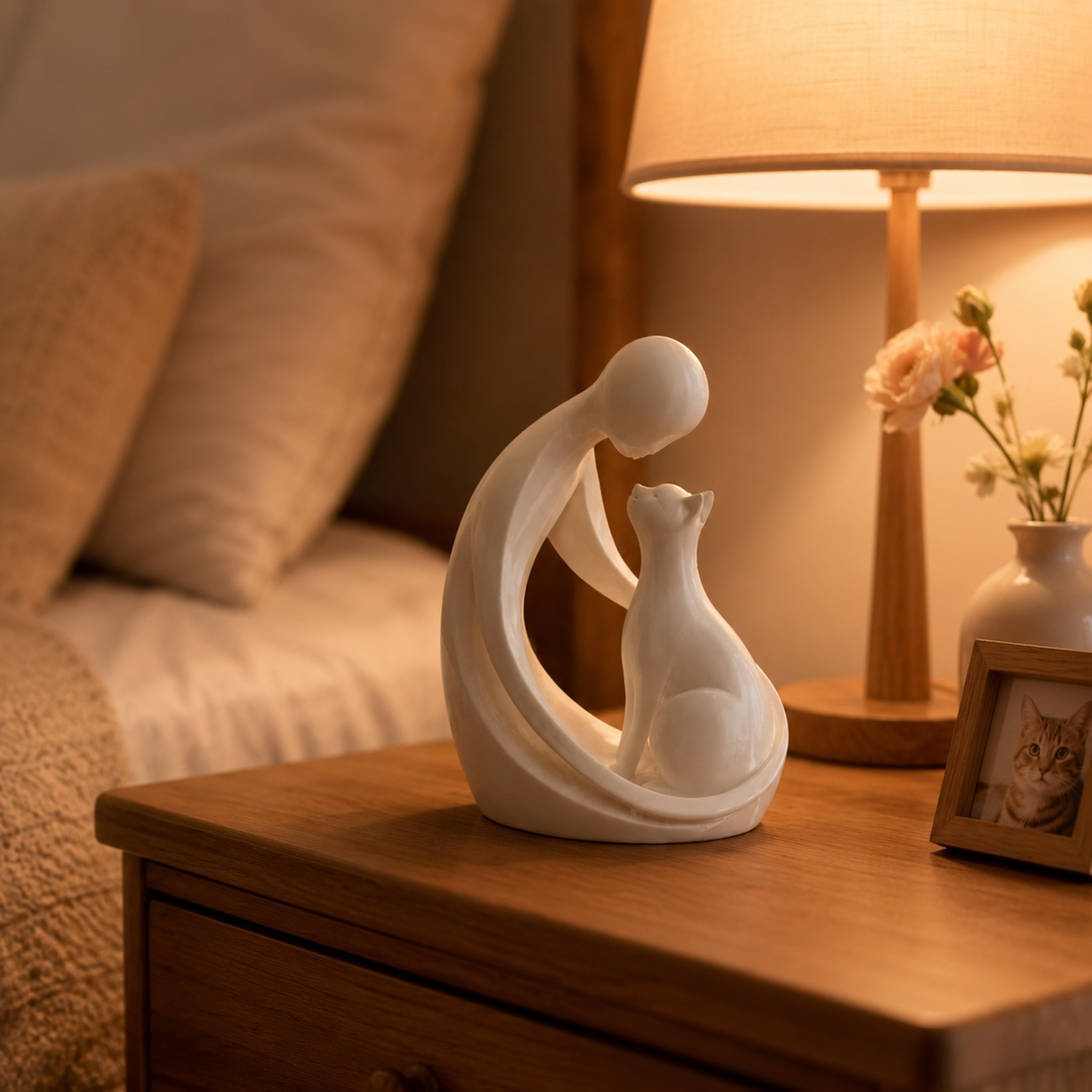 Forever Beside Me Cat Memorial Figurine