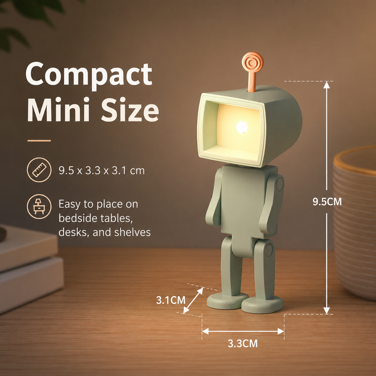 Cute Robot Night Light with Movable Joints 🤖✨