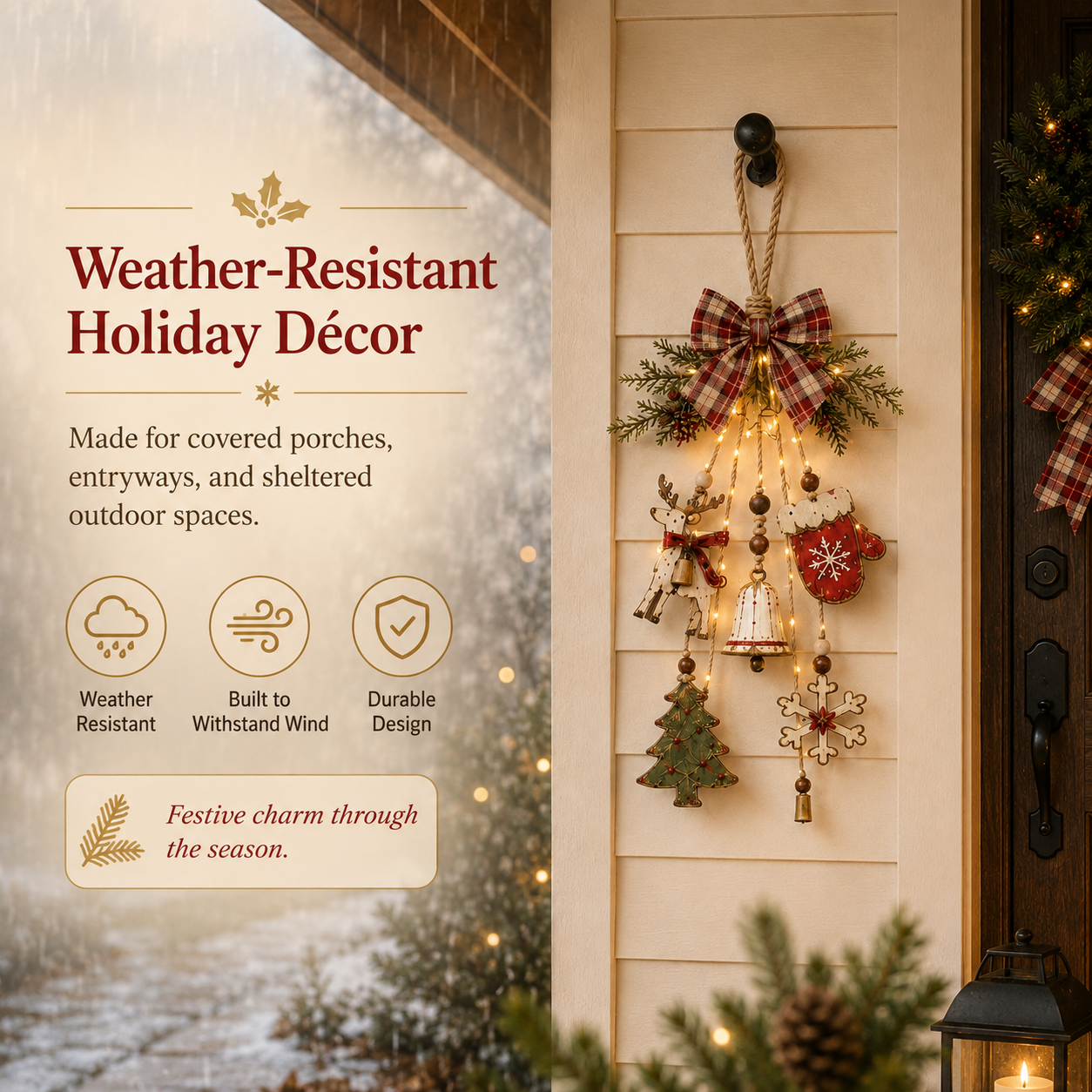 Lighted Rustic Christmas Hanging Decoration