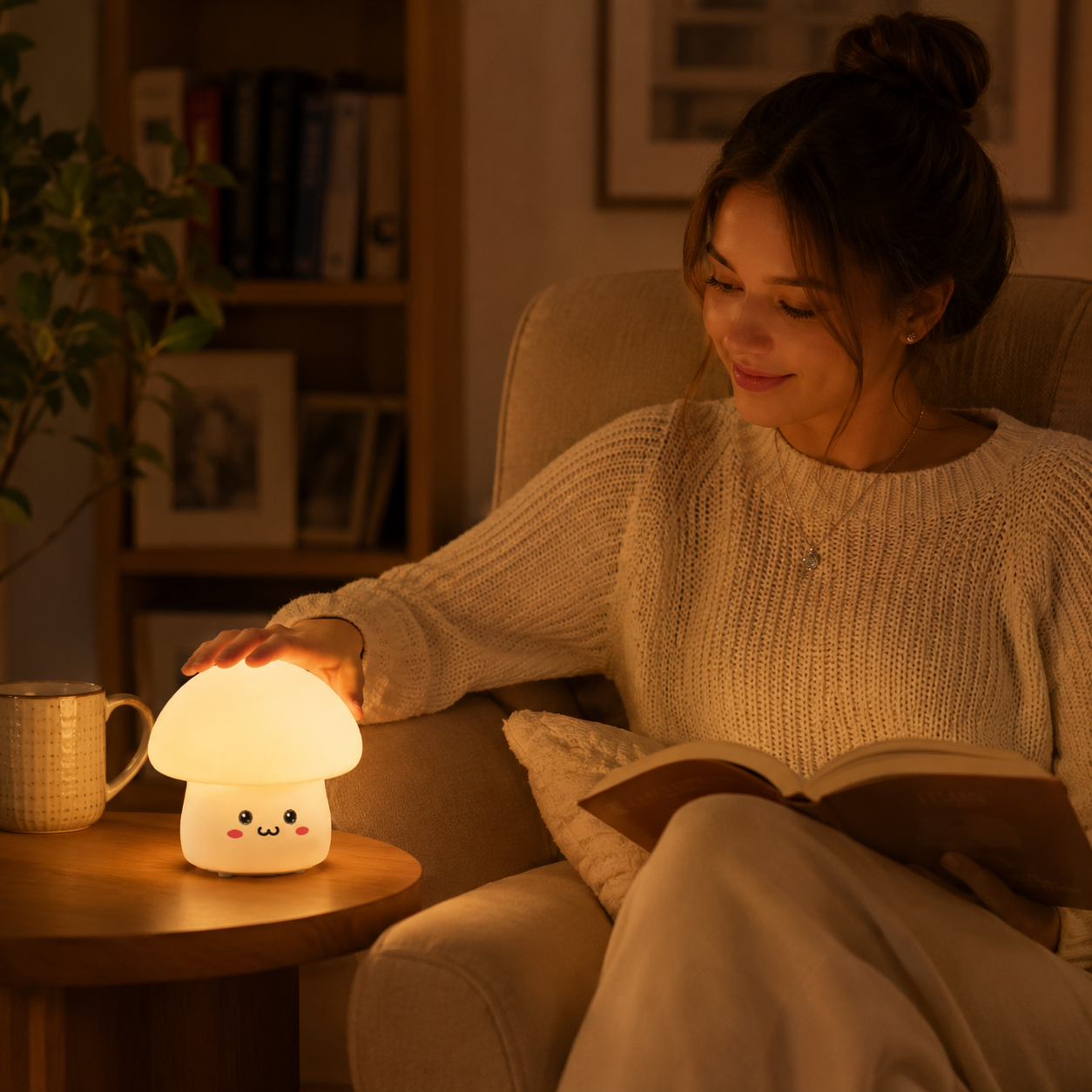 Tap-to-Light Cute Mushroom Night Light for a Cozy Bedtime Glow 🍄✨