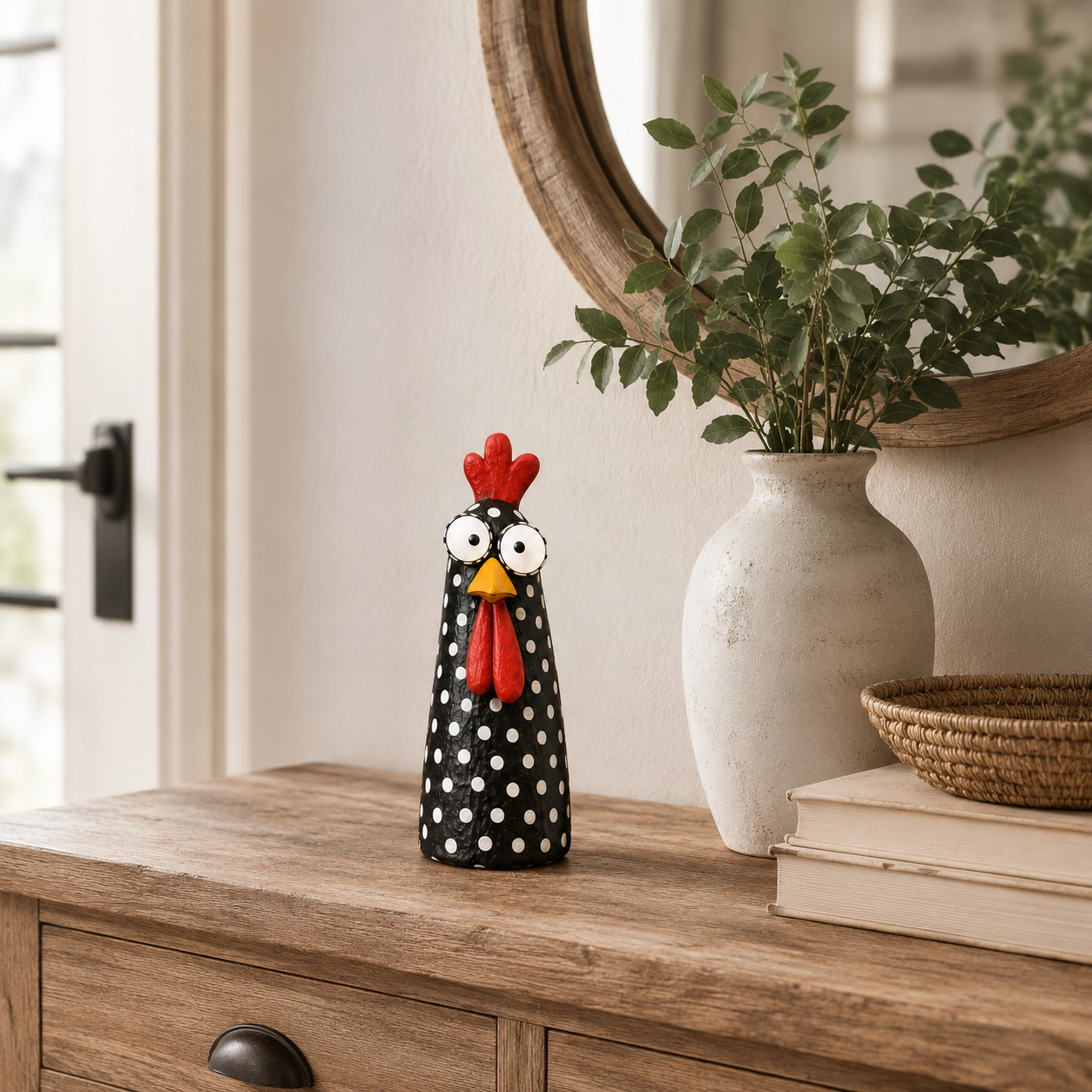 Whimsical Big-Eyed Chicken Resin Figurine 🐔✨