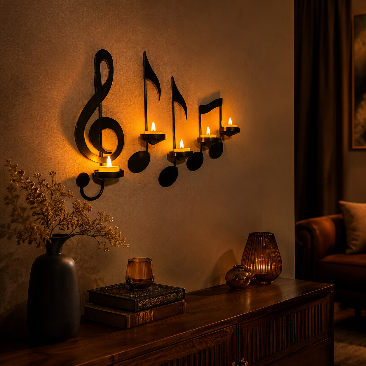 Music Note Candle Wall Decor 🎵🕯️