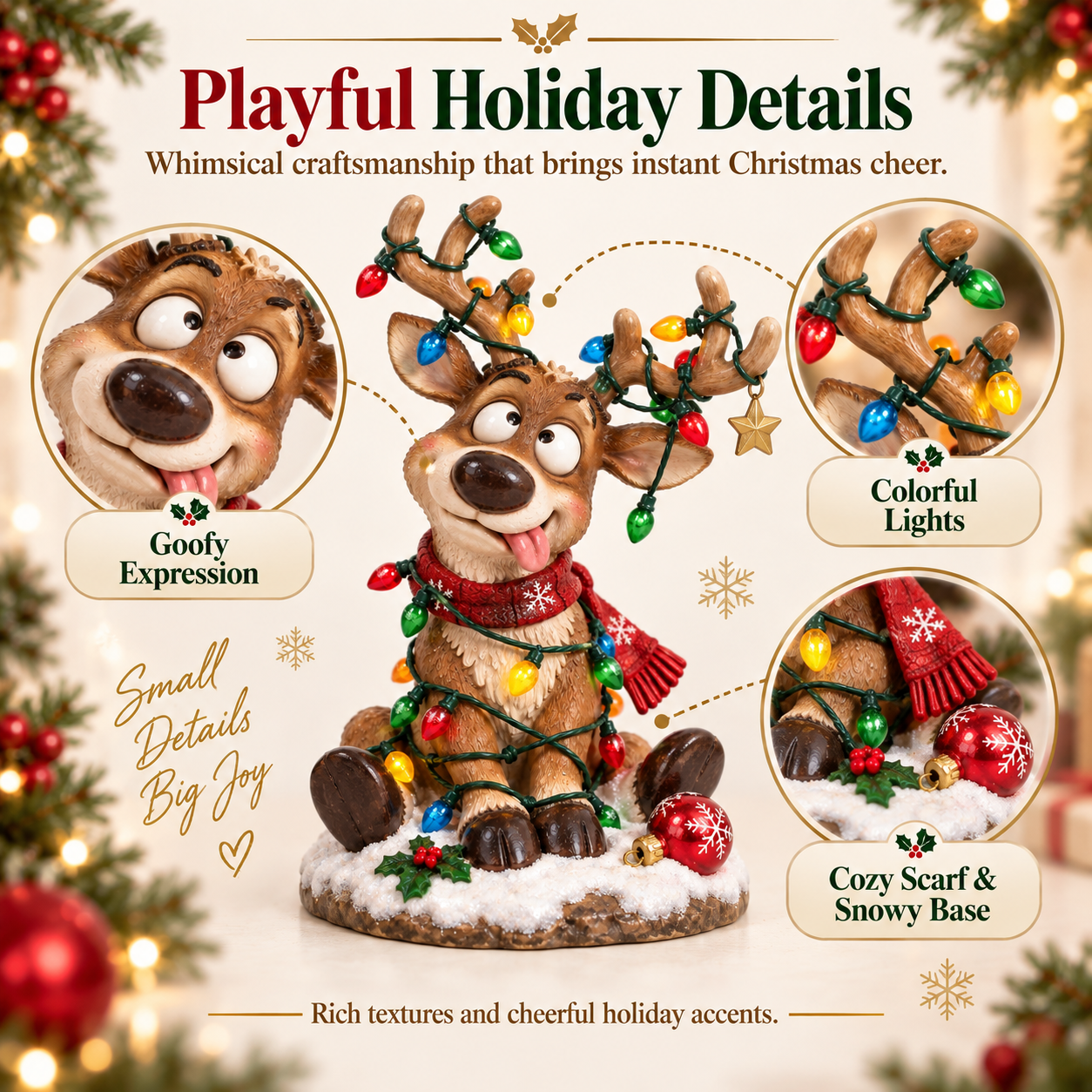 Funny Christmas Reindeer Figurine🎄