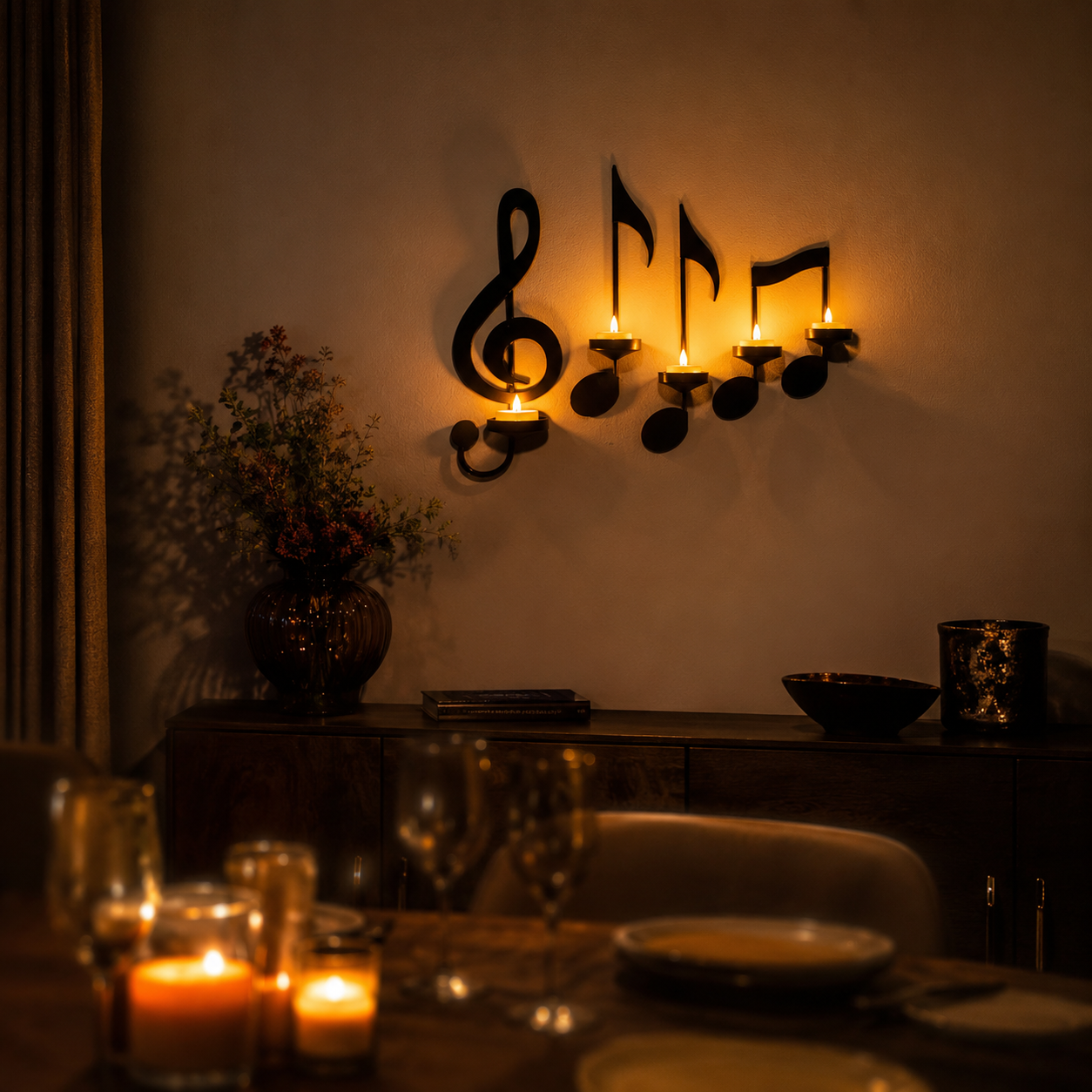 Music Note Candle Wall Decor 🎵🕯️