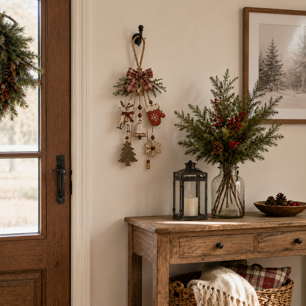 Lighted Rustic Christmas Hanging Decoration