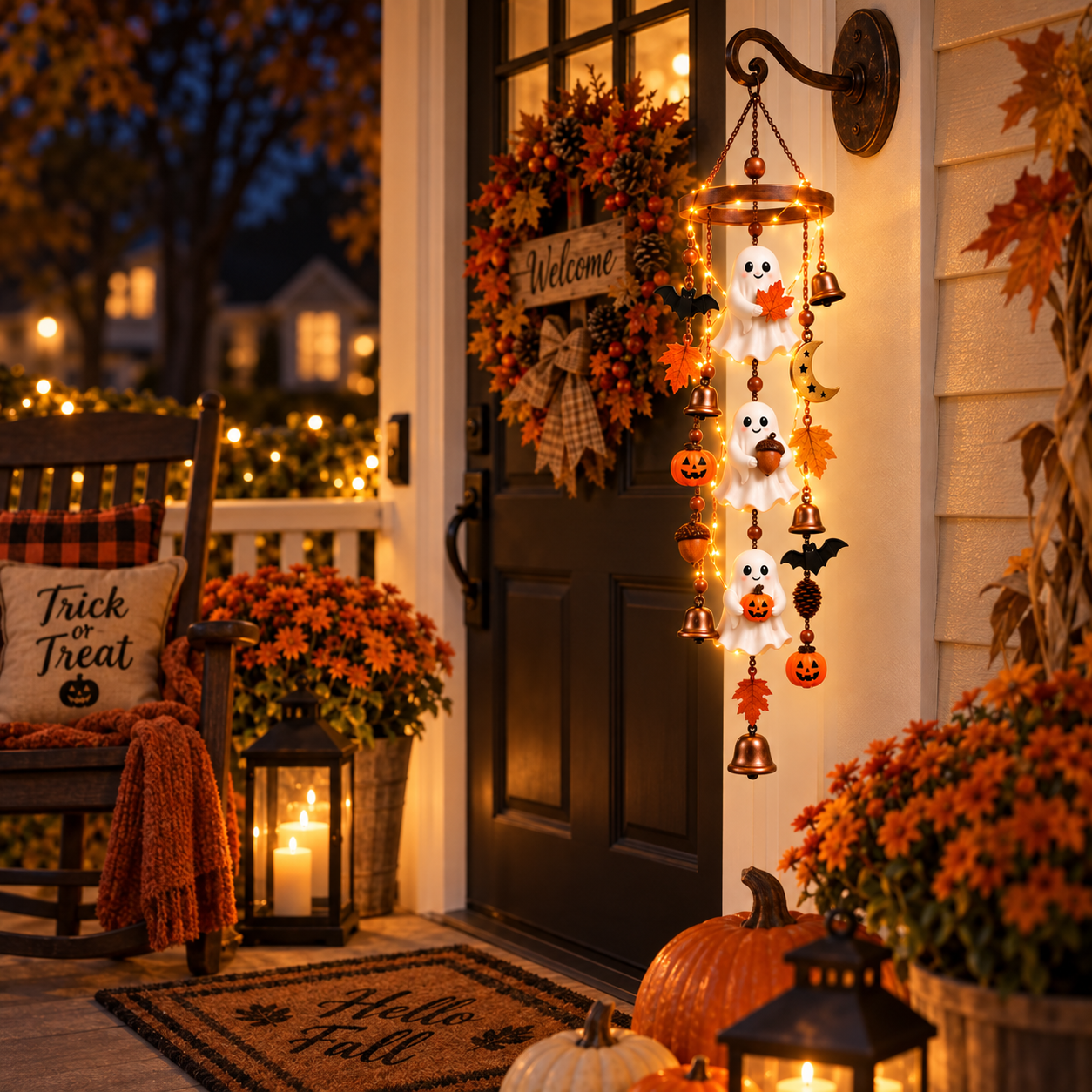 Lighted Halloween Ghost Hanging Chime🎃