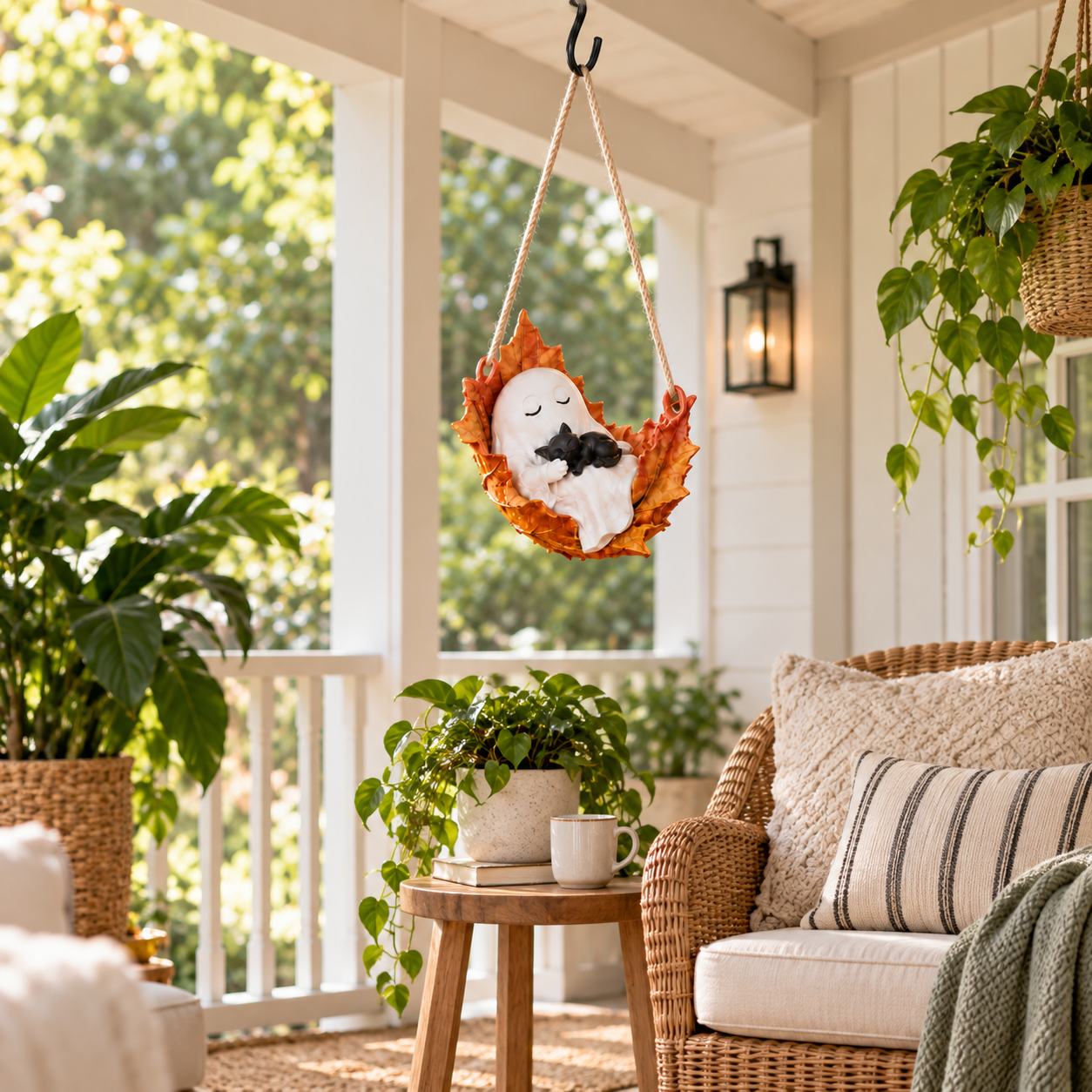 Ghost & Black Cat Hanging Fall Decoration👻