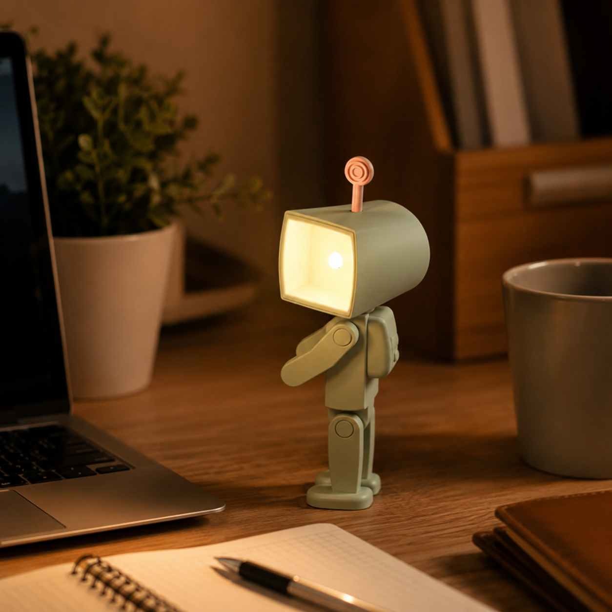 Cute Robot Night Light with Movable Joints 🤖✨