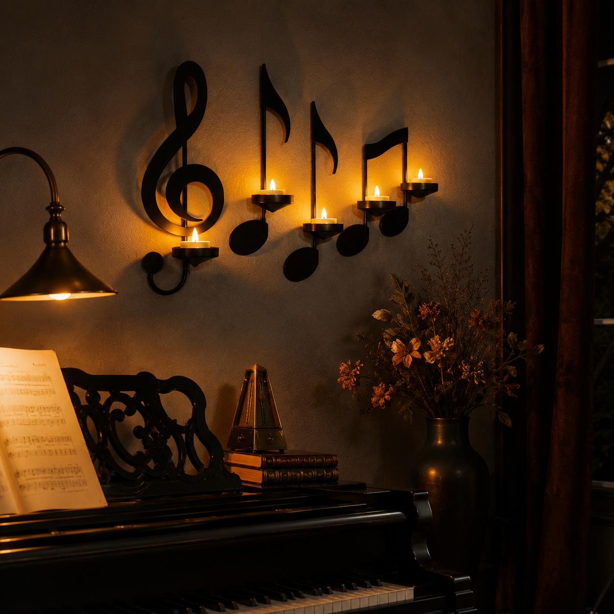 Music Note Candle Wall Decor 🎵🕯️