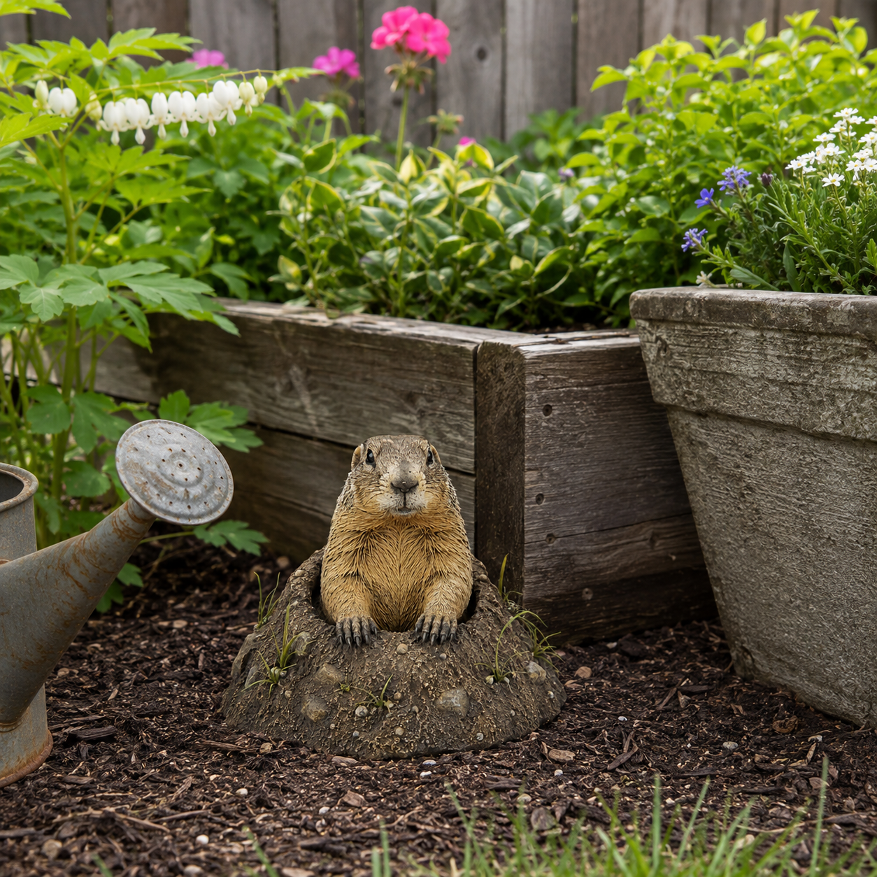 Groundhog Garden Statue