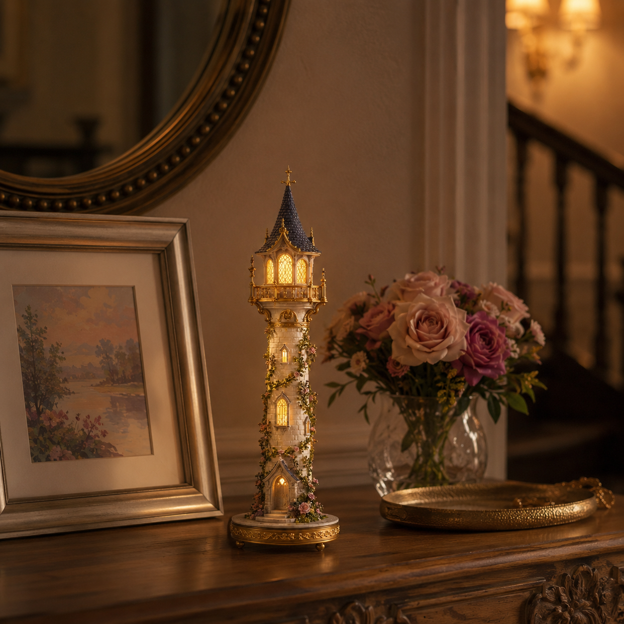 🏰 Enchanted Tower LED Accent Lamp – Romantic Resin Fairy-Tale Décor ✨