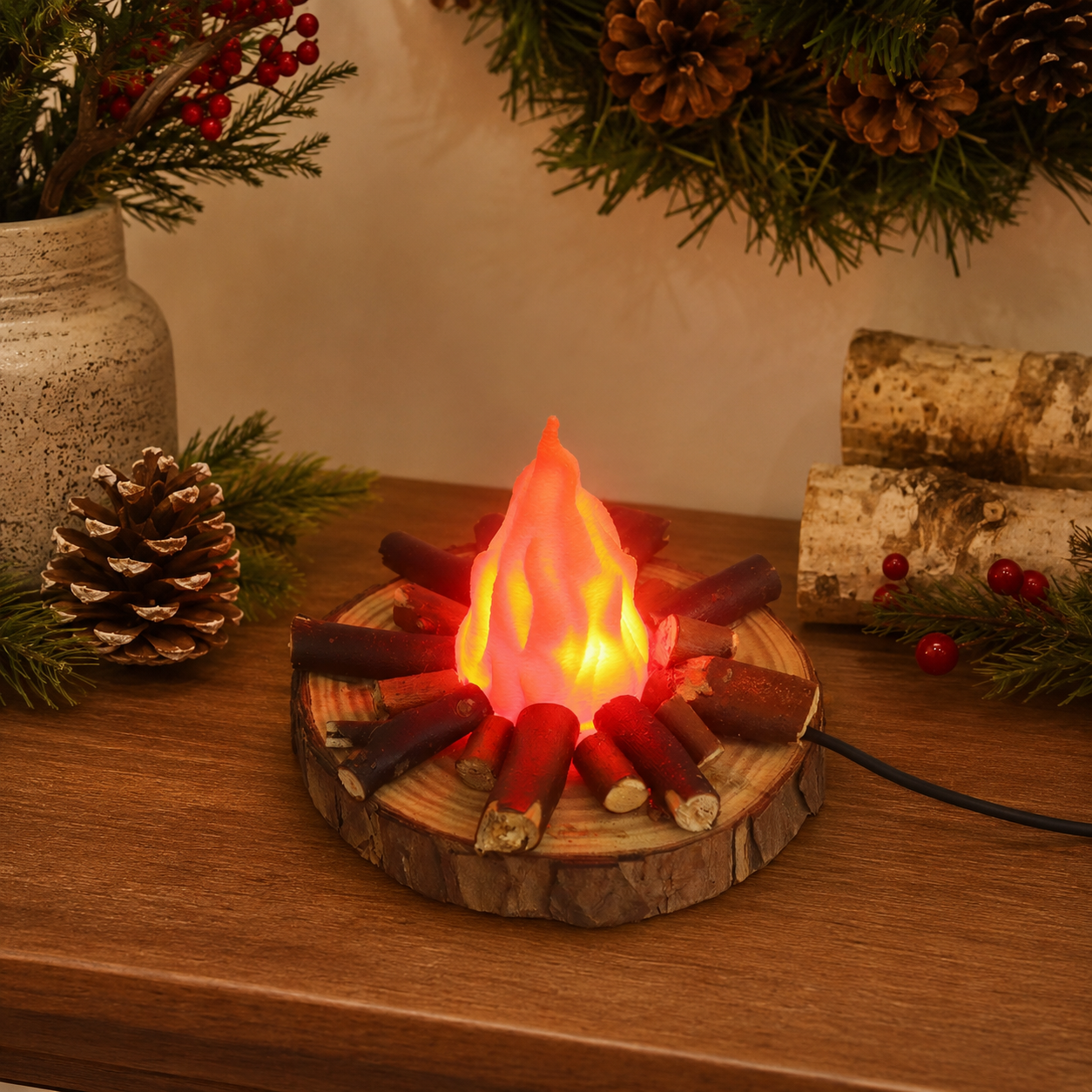 🏕️ Mini Campfire Night Light
