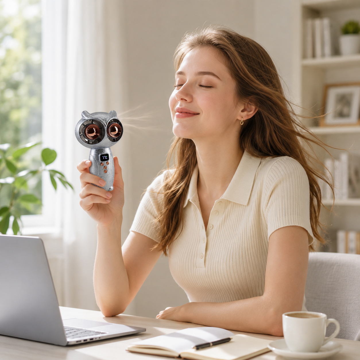 Owl-Shaped Handheld Fan with Digital Display 🦉💨