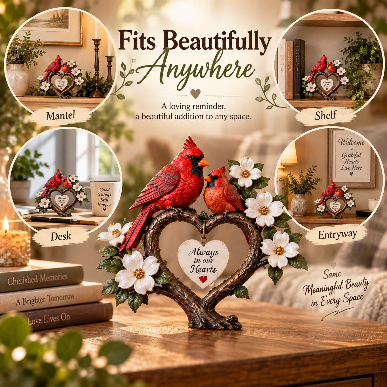 Red Cardinal Memorial Figurine